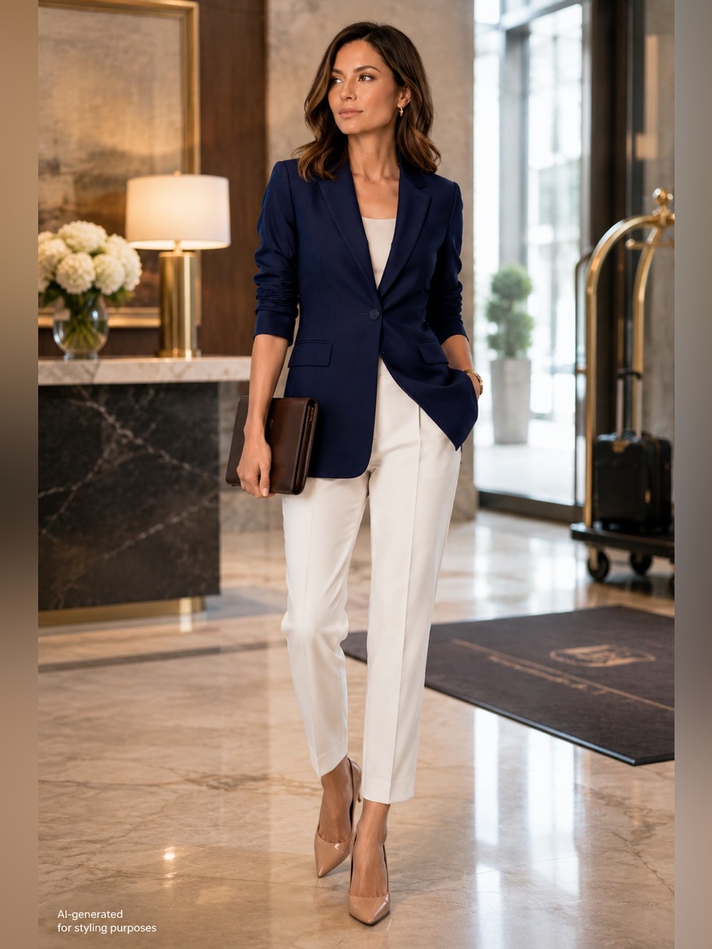 Pearl by Lela Rose Navy Tailored Single Breasted Blazer Jacket Size 14 NWT